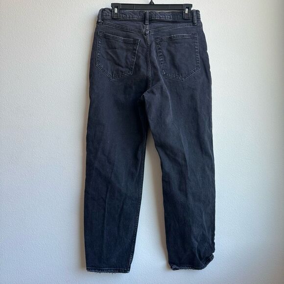 Abercrombie & Fitch The Dad High Rise Straight Black Button Fly Jeans Size 28/6 - Picture 6 of 7